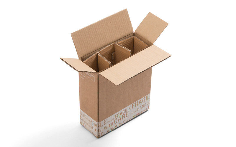 Versandverpackung für Trinkflaschen braun