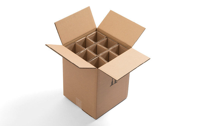 Flaschenverpackung für Weinflaschen braun