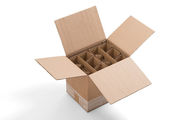 Postversandpackung für kleine Flaschen braun