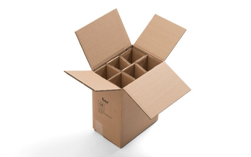 Flaschenverpackung für Weinflaschen braun