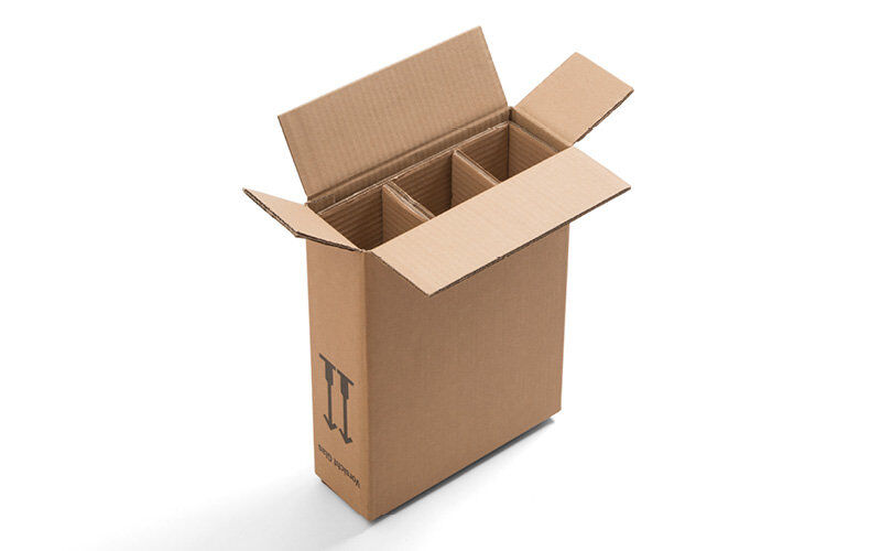 Flaschenverpackung für Weinflaschen braun