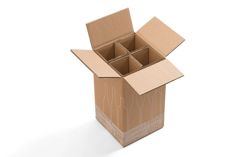 Flaschenverpackung bedrucken braun