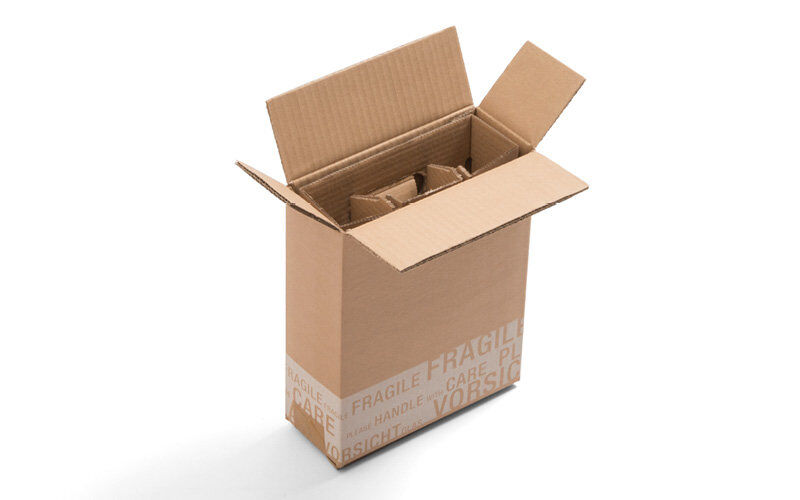 Postversandpackung für kleine Flaschen braun