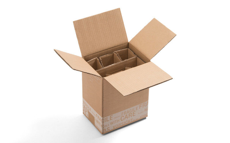 Postversandpackung für kleine Flaschen braun